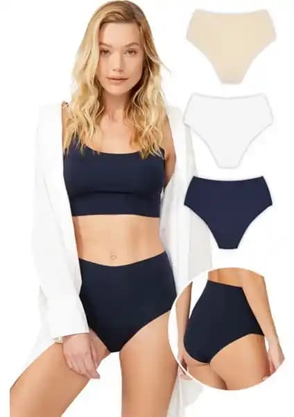 Cottonhill Yüksek Bel Lazer Kesim Bikini Külotu: Konfor ve Şıklık Bir Arada