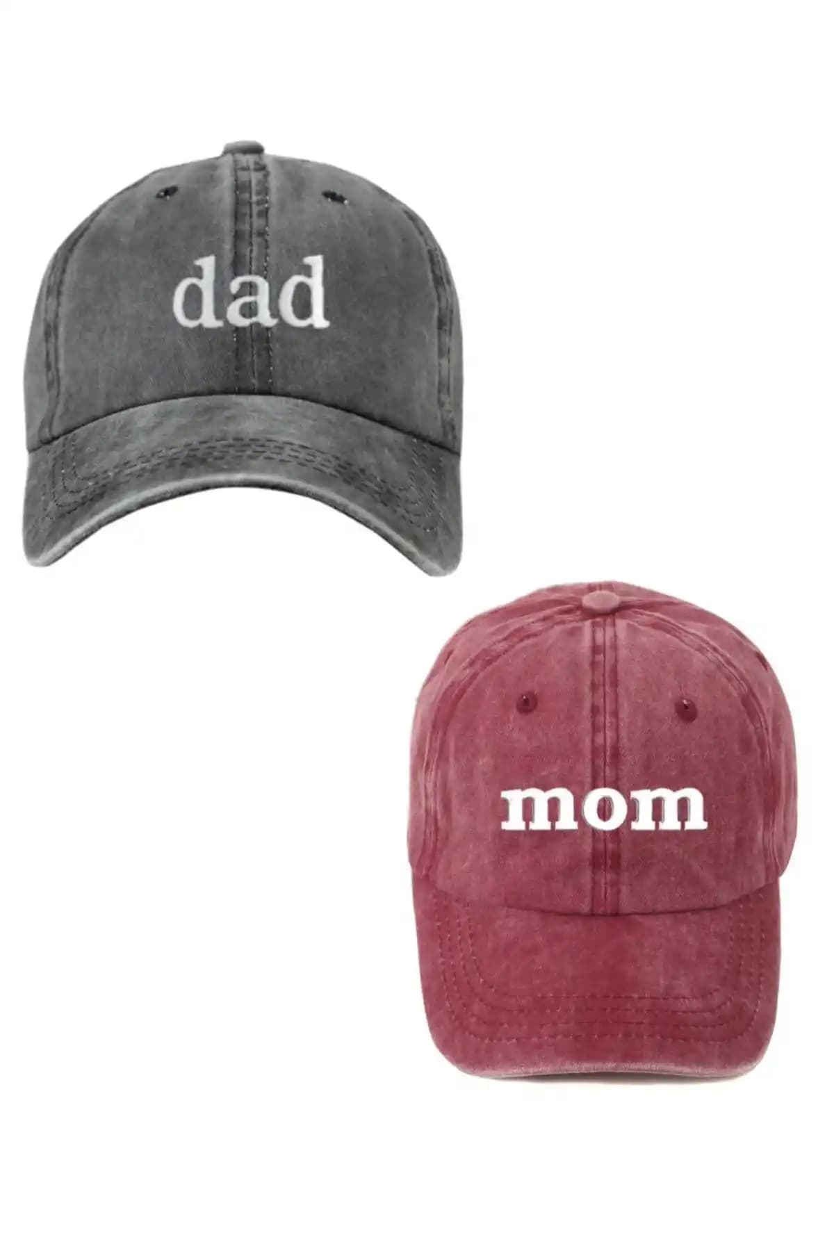 Dad & Mom 2'li Yıkamalı Beyzbol Kep Seti: Dayanıklı ve Şık Aksesuarlar