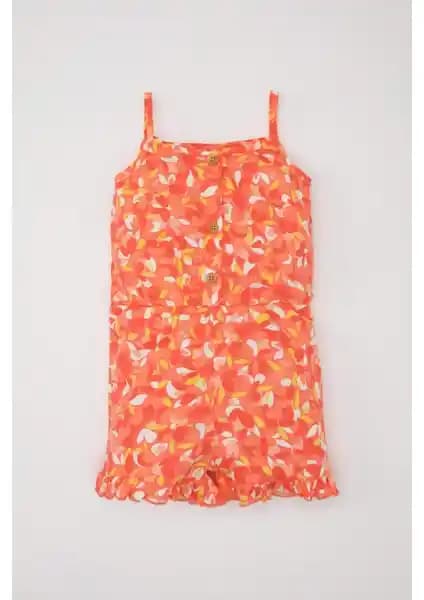 DeFacto Kız Bebek Desenli Askılı Kısa Tulum: Şıklık ve Konfor Sunan Yazlık Bebek Giyim