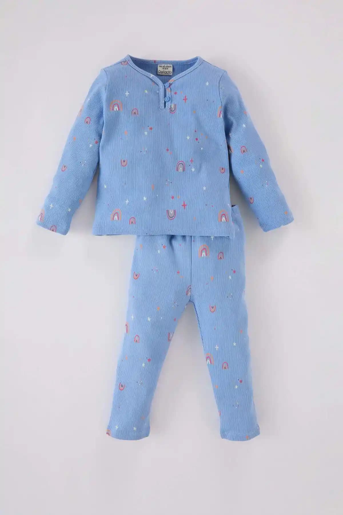 DeFacto Kız Bebek Pijama Takımı Renkli ve Rahat Tasarımıyla Günlük Kullanım İçin Uygun