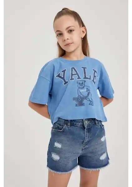 DeFacto Kız Çocuk Yale Üniversitesi Relax Fit Bisiklet Yaka Tişört İnceleme ve Özellikler