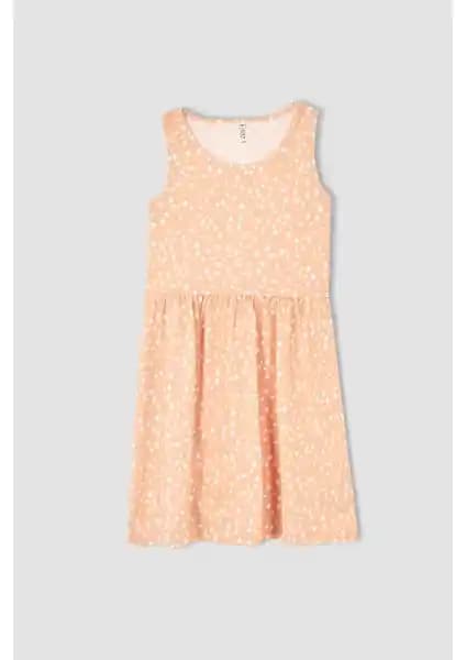 DeFacto Kız Çocuk Yazlık Desenli Pamuklu Elbise Rahat ve Şık Tasarım