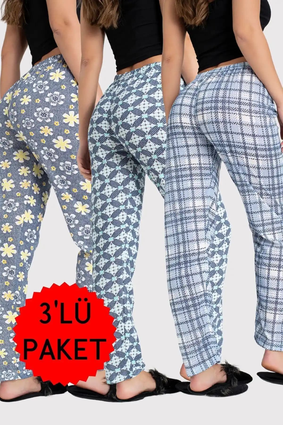 DONEX 3'lü Pamuklu Kadın Pijama Altı Yüksek Konfor ve Şıklık Sunar