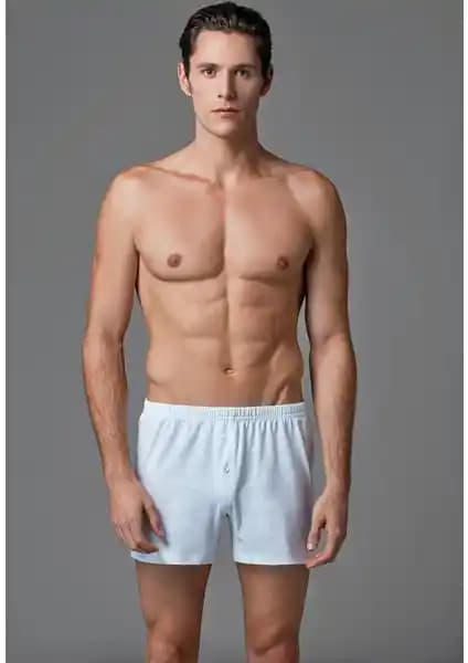 Eros Erkek 2'li Penye Boxer Seti Beyaz Renkli Konfor ve Şıklık Sunar