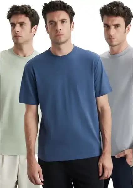 Grimelange Erkek Organik Pamuk Kalın Dokulu T-shirt Günlük Şıklık ve Konfor İçin
