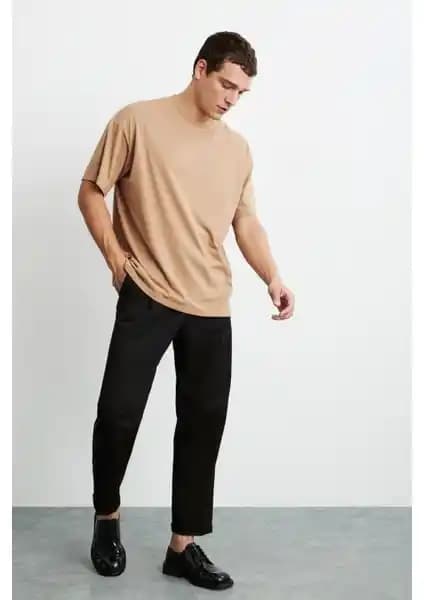 Grimelange Jett Erkek Oversize Fit Organik Pamuk Kalın Dokulu T-shirt 2023 Modası