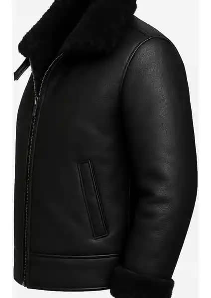 Hakiki Kürk İçli Deri Mont Erkekler İçin Şık ve Dayanıklı Kış Giyim Seçeneği