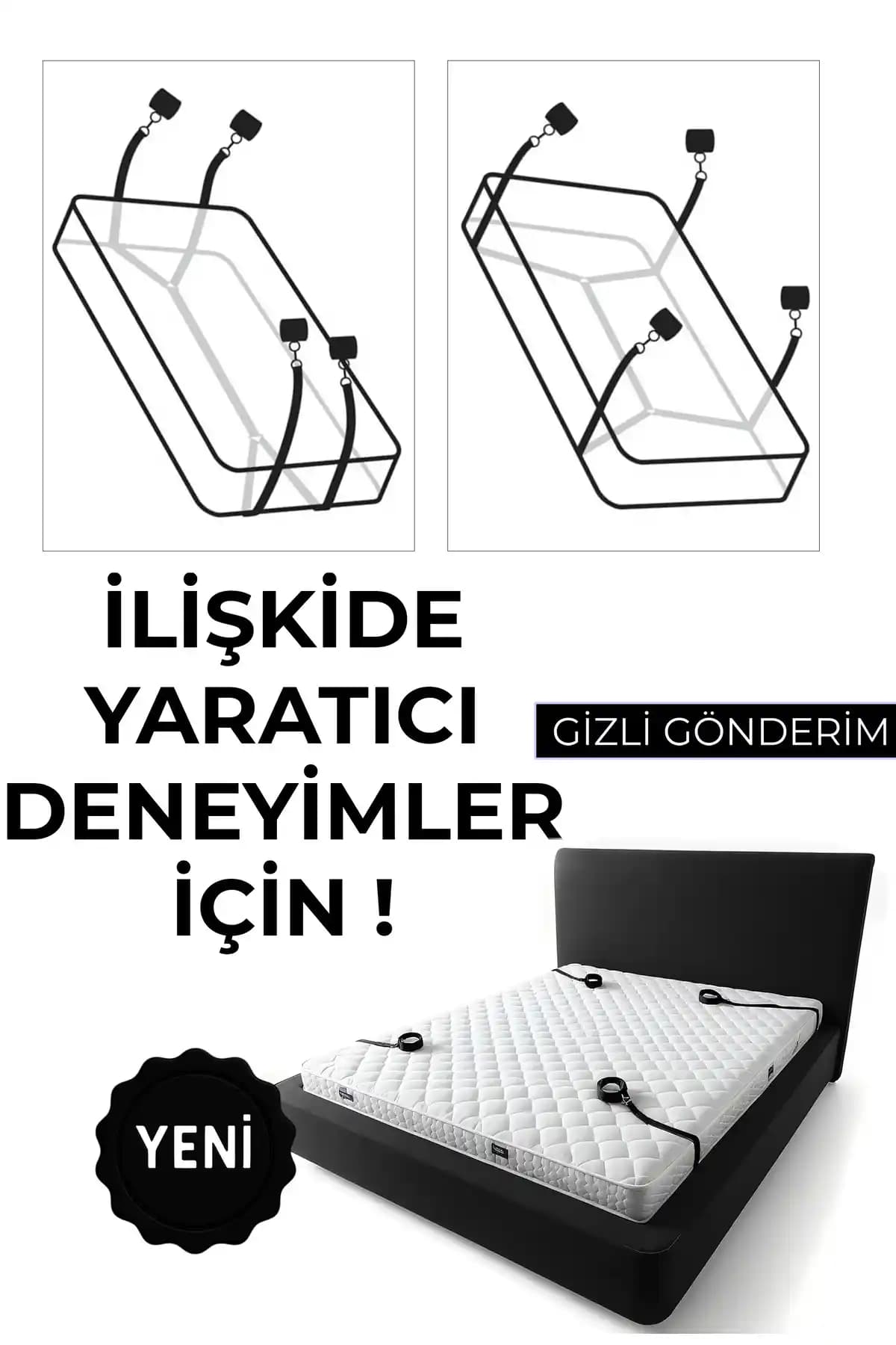 Heleni Fantezi Seti Çift Kişilik Ayarlanabilir Kelepçe ve Erotik Oyun Seti