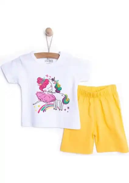 HelloBaby Kız Kısa Kol Pijama Takımı: Rahat ve Şık Bebek Giyim Seçeneği