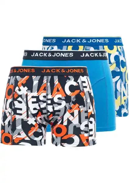 Jack & Jones Desenli 3'lü Erkek Boxer Paketi Yüksek Konfor ve Şık Tasarım