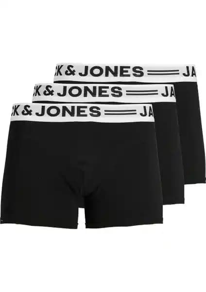 Jack & Jones Sense 3'lü Siyah Erkek Boxer Seti Konfor ve Şıklık Sunar