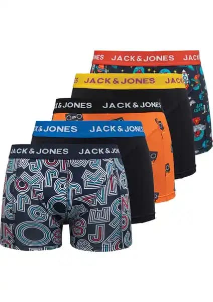 Jack & Jones Tyler Serisi Karışık 5'li Boxer Paketi Günlük Kullanım İçin Uygun