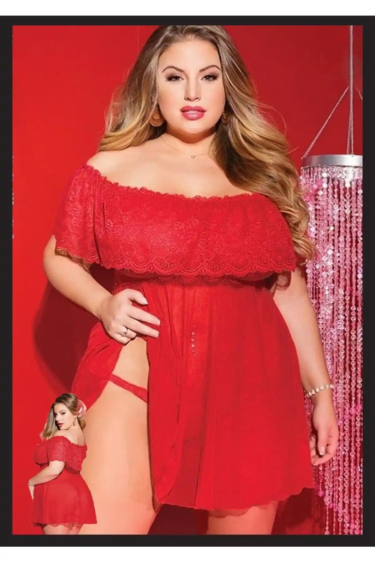 Kadın Büyük Beden Dantel Detaylı Gecelik Şıklık ve Konforu Bir Arada Sunar