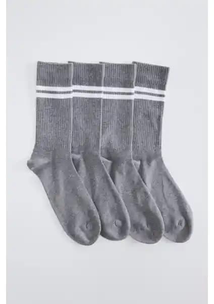 Katia & Bony 4'lü Paket Şeritli Soket Çoraplar Renkli ve Konforlu Tasarımıyla Günlük Kullanım İçin Uygun