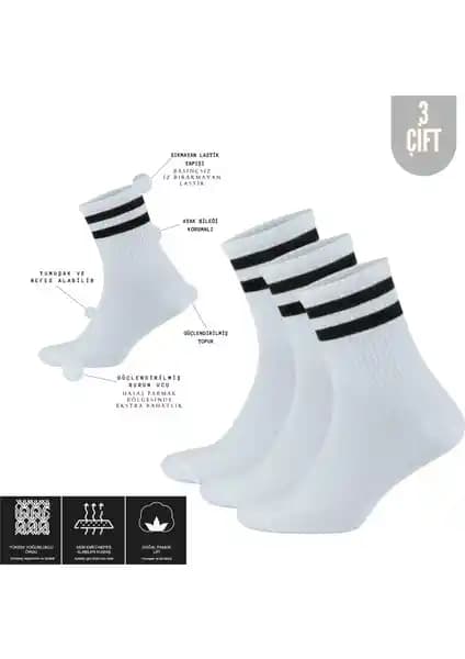 Kral Socks Erkek ve Kadın İçin Çizgili Kolej ve Tenis Çorabı Yüksek Kalite ve Konfor