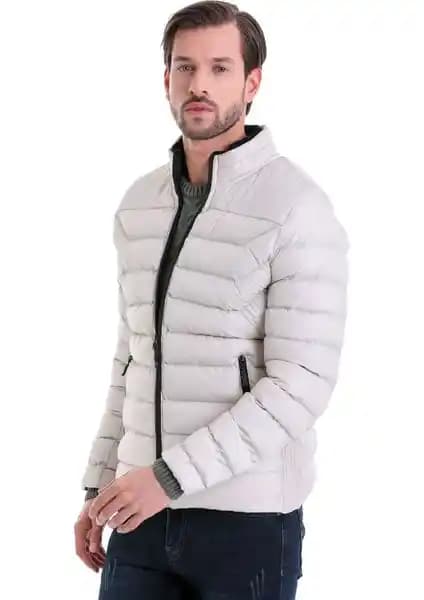 Makras Unisex Slim Fit Düz Yaka Rüzgar Geçirmez Kışlık Şişme Mont Modern ve Dayanıklı Tasarım