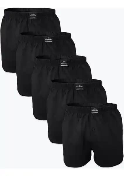 Malabadi Erkek Siyah 5'li Pamuklu Boxer Seti Günlük Konfor ve Şıklık İçin Uygun