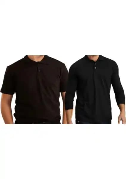 Mavimoure Unisex Polo Yaka 2'li T-Shirt Seti Modern Tasarım ve Konfor Sunar