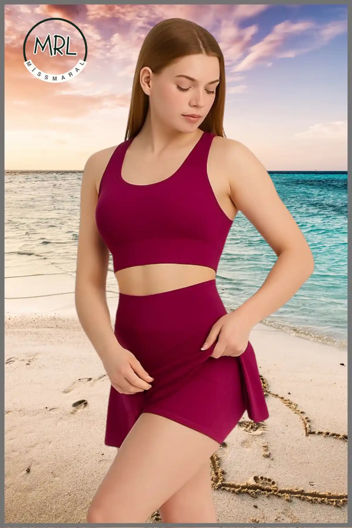 Missmaral Kadın Şort Etekli Mayo Takımı Modern ve Şık Tasarımıyla Yaz Aylarına Uygun