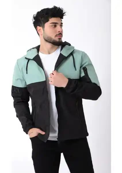 Modern ve Şık Erkek Mevsimlik Mont: Kapüşonlu Parçalı Tasarım ve Fonksiyonellik