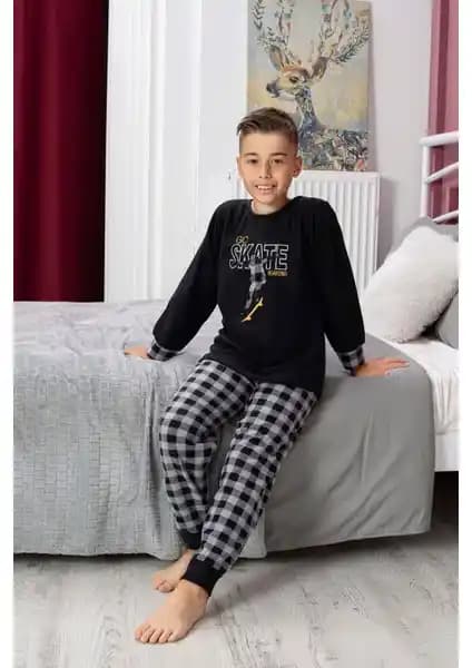 Mutlu City Erkek Çocuk Polar Pijama Takımı 2024 Sonbahar-Kış Koleksiyonu