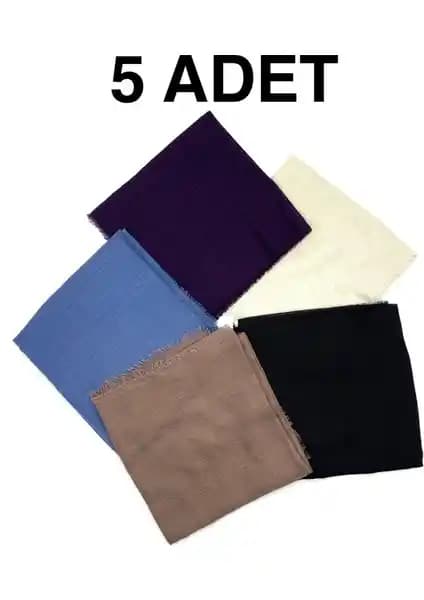 Naz İpek Flamlı 5'li Paket Pamuklu Yazma Eşarp Şıklık ve Konforu Bir Arada Sunar