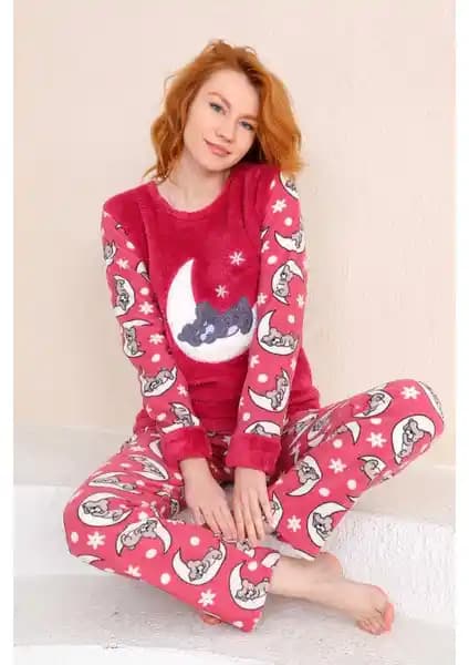 Nisanca Kışlık Kadın Welsoft Polar Pijama Takımı Sıcacık ve Şık Tasarım, Yüksek Kalite, Hediye Seçeneği