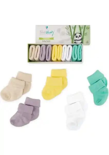 Novibaby 5'li Bambu Yenidoğan Bebek Çorabı: Doğal ve Konforlu Bebek Giyim Seçeneği