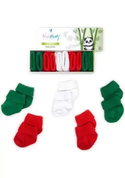 Novibaby 5'li Bambu Yenidoğan Bebek Çorapları Sağlıklı ve Hassas Ciltler İçin Uygun