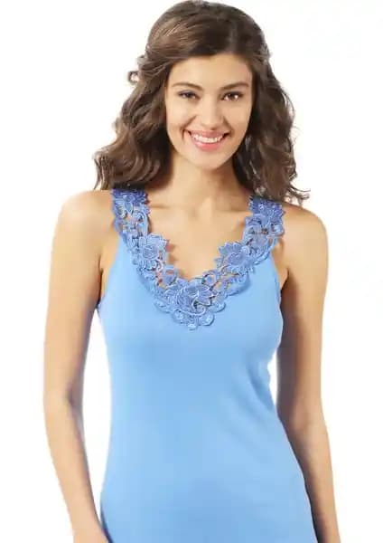 Özkan Underwear Kadın Pamuklu Dantelli Güpürlü Atletler Günlük Rahatlık ve Şıklık İçin