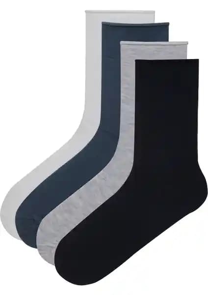 Penti 4 Çift Pamuklu Rahat Lastik Soket Çorap Günlük ve Şık Kullanım İçin Uygun