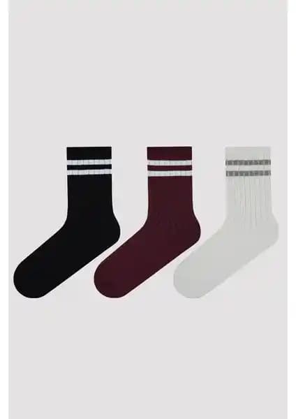 Penti Çizgili Renkli 3’lü Soket Çorap: Şıklık ve Konforu Bir Arada Sunar
