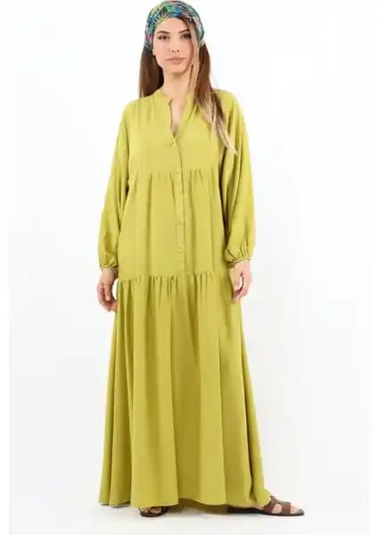 Ritnice Prive Kadın %100 Viskon Yağ Yeşili Maksi Yazlık Elbise Detayları ve Kullanım Önerileri