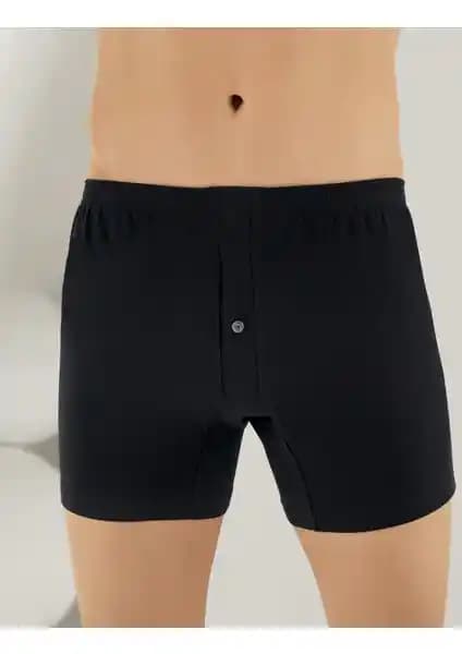 Şahinler Erkek Siyah Penye Düğmeli Boxer ME010: Konfor ve Kalite Bir Arada