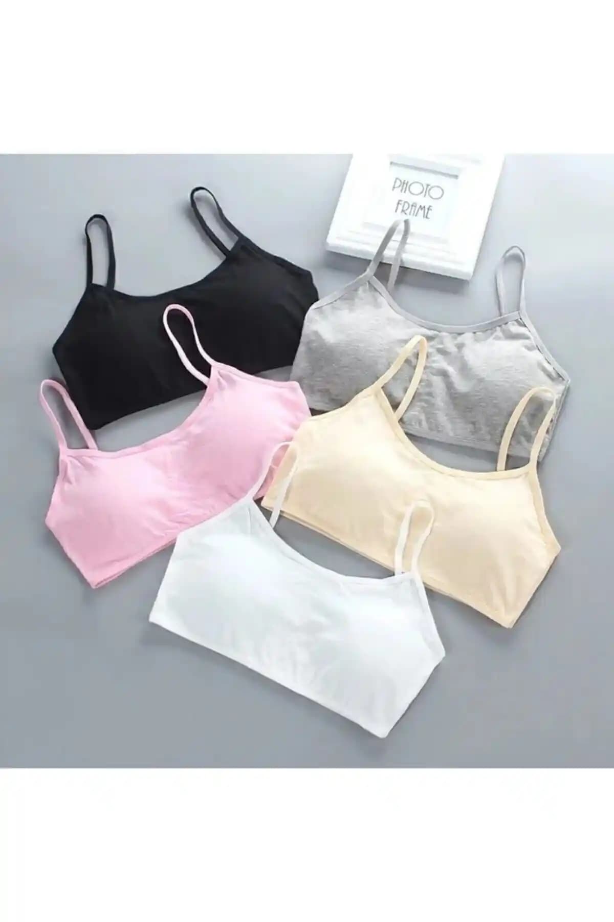 SARDIS Kadın Renkli 5'li Askılı Pedli Yarım Atlet Modern ve Konforlu Tasarım