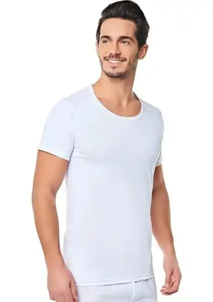 Seher Yıldızı Erkek Fanila Seti 6 Adet Bisiklet Yaka Yarım Kol Yazlık İç Giyim