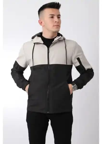 Stil Kombin Black Parçalı Kapüşonlu Mont: Modern ve Fonksiyonel Şık Dış Giyim Seçeneği