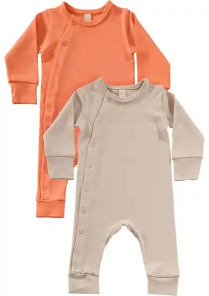 Tiny Lamb Candy Organik Pamuk Bebek Tulumu 2 Parça Şık ve Rahat Dört Mevsim Kullanım