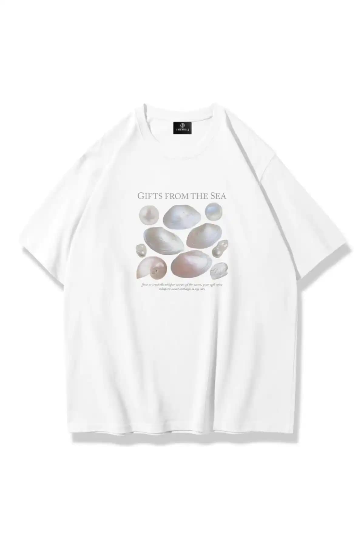 Trendiz Unisex Beyaz Tişört Günlük ve Hobi Kullanımı İçin Modern Tasarım