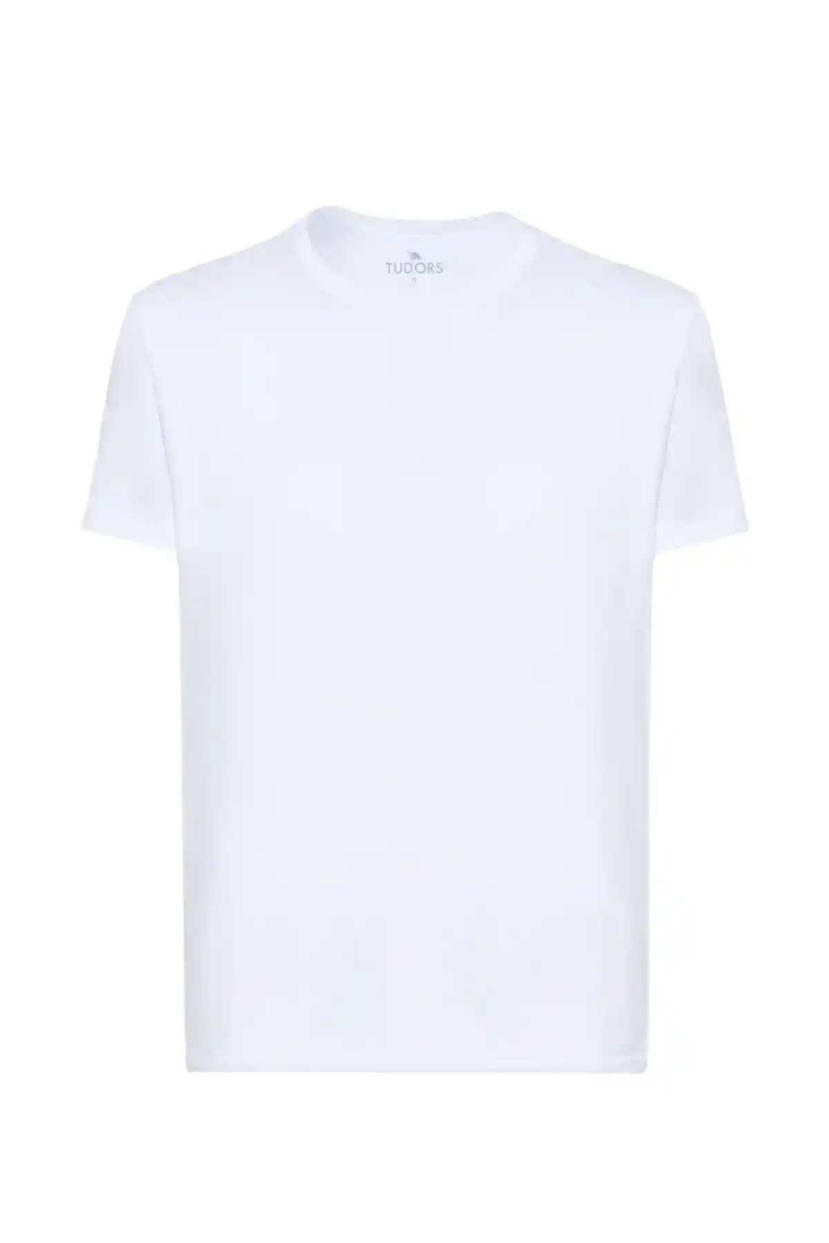 Tudors Unisex Slim Fit Pamuk Beyaz Tişört Modern ve Rahat Günlük Giyim Seçeneği