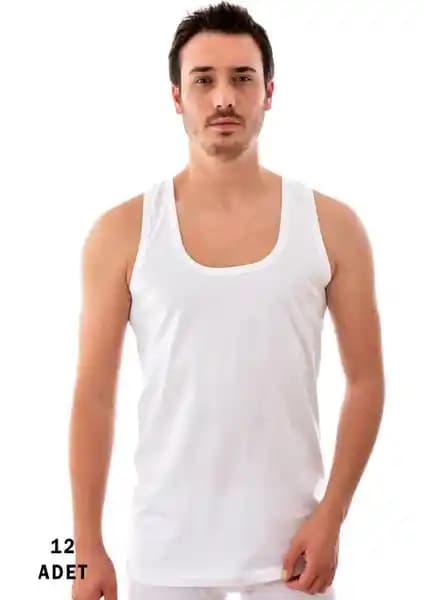 Tutku 12 Adet Erkek Penye Atlet Beyaz Konfor ve Dayanıklılık Sağlayan Set