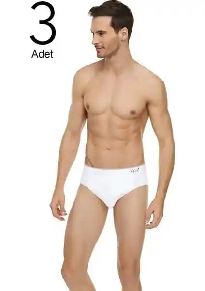 Tutku Elit 1351 Slip Erkek Külotleri Beyaz 3'lü Paket Konfor ve Kalite Bir Arada