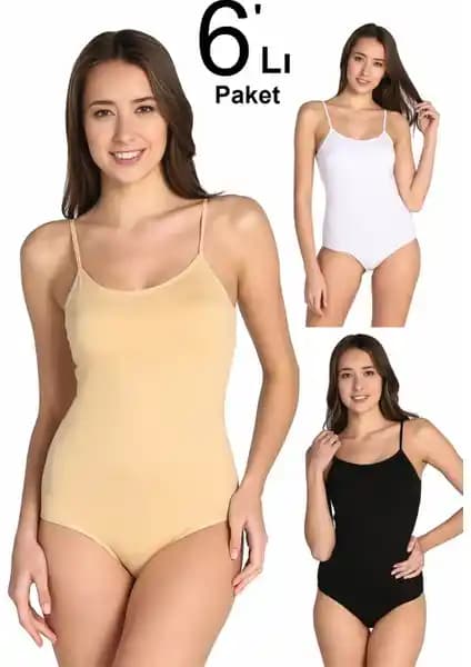 Tutku Kadın Karışık Renk 6'lı Paket İp Askılı Likralı Kancalı Çıtçıtlı Body Tanıtımı ve Kullanıcı Yorumları