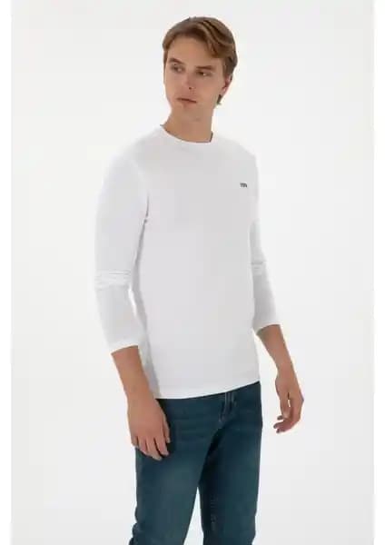 U.S. Polo Assn. Erkek Beyaz Sweatshirt Günlük Kullanım İçin Modern ve Rahat Bir Seçenek