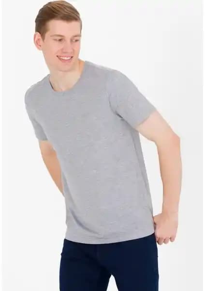 U.S. Polo Assn. Erkek Gri Melanj Basic T-Shirt Şıklık ve Konfor Sunan Günlük Giyim Parçası
