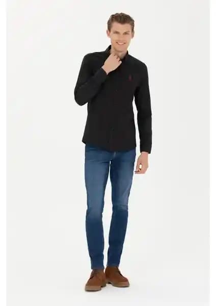 U.S. Polo Assn. Erkek Siyah Slim Fit Gömlek Modern ve Şık Tasarım Özellikleriyle