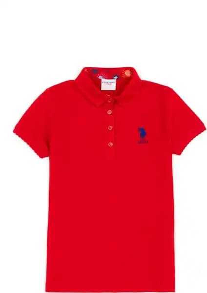 U.S. Polo Assn. Kız Çocuk Kırmızı Basic T-Shirt: Şıklık ve Konforun Bir Arada Olduğu Günlük Giyim Seçeneği