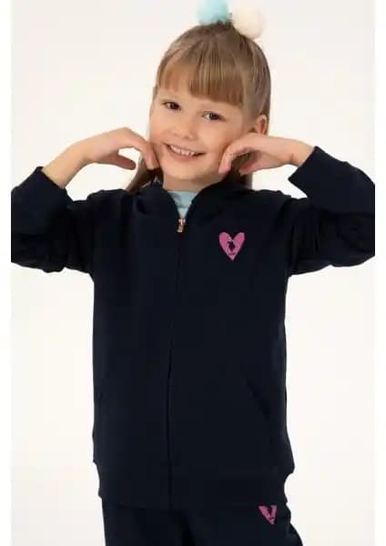 U.S. Polo Assn. Kız Çocuk Lacivert Fermuarlı Basic Sweatshirt: Rahat ve Şık Günlük Giyim Seçeneği