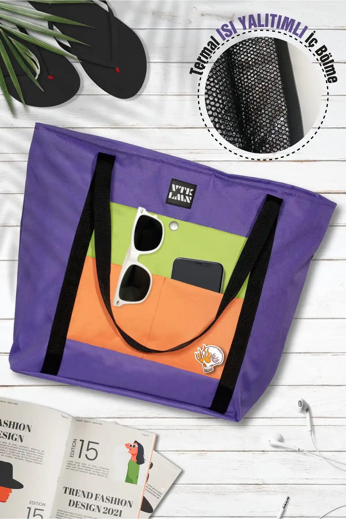 Vatkalmion Isı Yalıtımlı Plaj Çantası Geniş İç Hacim ve Dayanıklı Malzeme ile