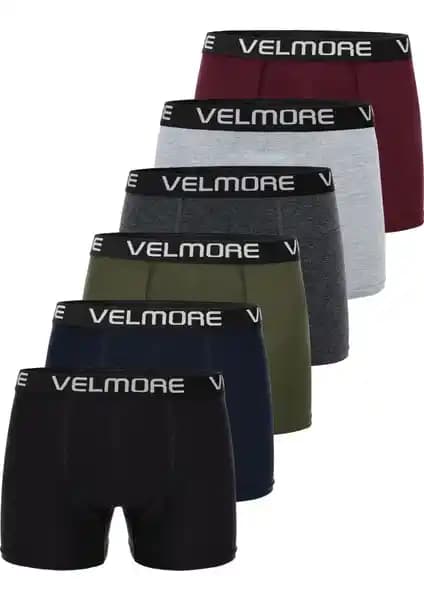 Velmore 6’lı Erkek Boxer Seti Yüksek Kalite ve Şıklık Sunan İç Giyim Seçeneği